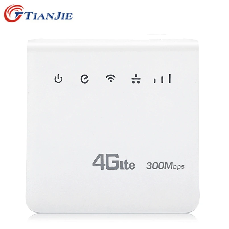 

TIANJIE 4G LTE CPE Wifi Router FDD TDD Broadband 300Mbps Mobile Router Unlocked Hotspot modem with SIM card Slot RJ45 LAN Port