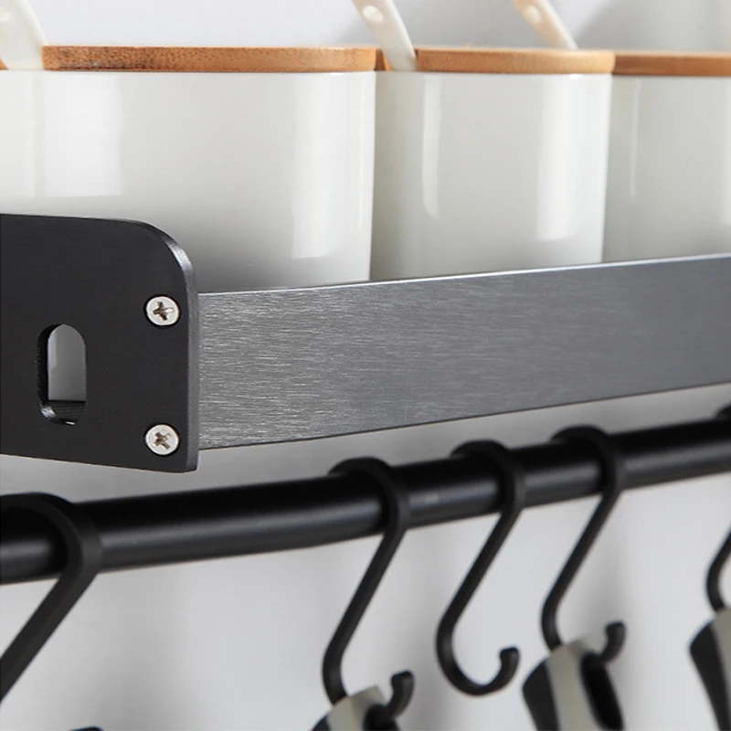 Wall-Mount Spice Racks Aluminum Kitchen Organizer Storage Shelves Utensil Spoon Hanger Hook Kitchen Gadgets Accessories Supplies Wall-Mount Spice Racks Aluminum Kitchen Organizer Storage Shelves Utensil Spoon Hanger Hook Kitchen Gadgets Accessories Supplies