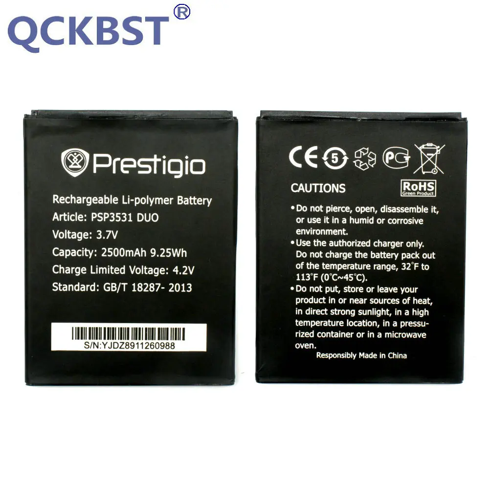 

QCKBST PSP3530 PSP3531 2500mAh New Li-ion Battery For Prestigio PSP3531 DUO Muze D3 3531 Duo E3 PSP3532DUO Muze A7 PSP7530