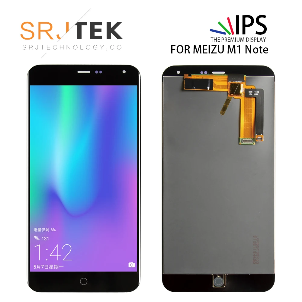 

Srjtek For Meizu M1 Note M1Note LCD Display + Touch Screen Digitizer Assembly /Frame 5.5'' For MTK6752 M 1 Note Black