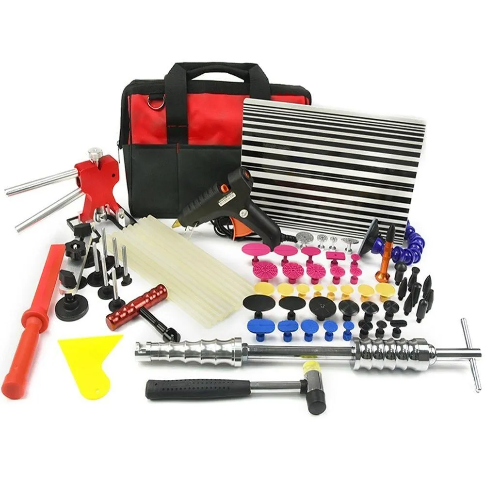 

PDR Tools paintless dent removal tools with slide hammer tap down suction cup glue gun glue sticks