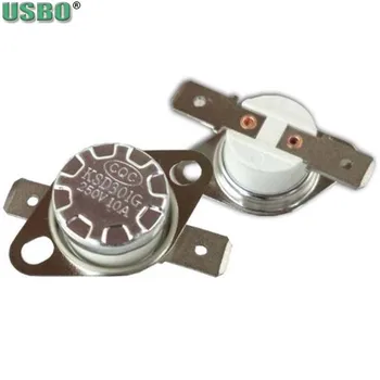 

High quality 250V 10A thermostat thermal protector 220 degree normal closed temperature control switch KSD301 ceramics
