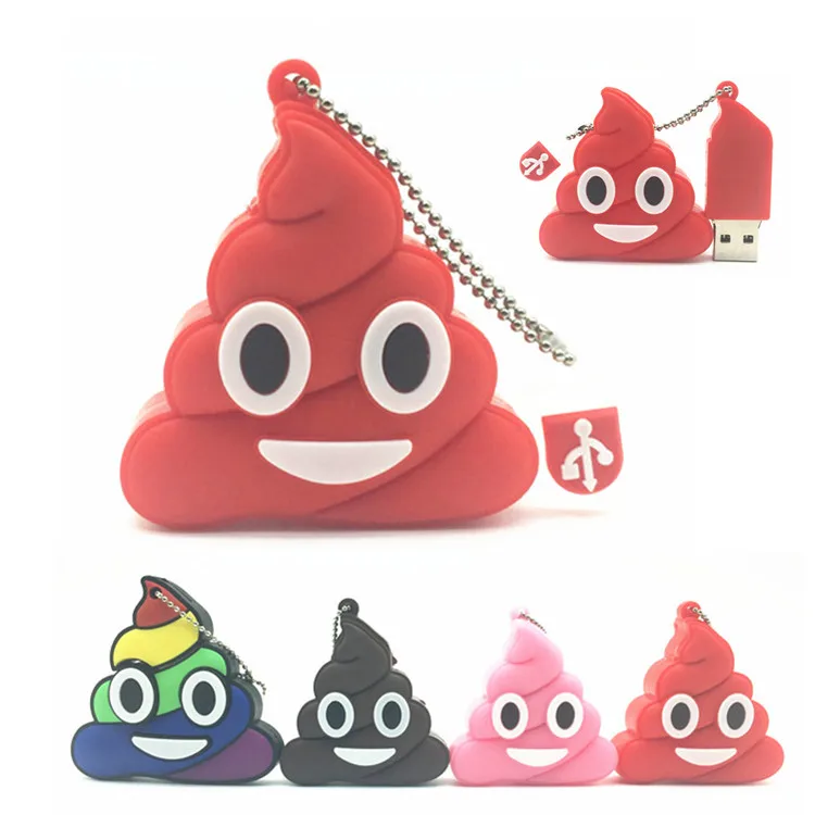 

new arrival Emoji shit Poo Shape usb flash drive disk memory stick Pen drive real capacity pendrive 4g 8gb 16gb 32gb metal chain