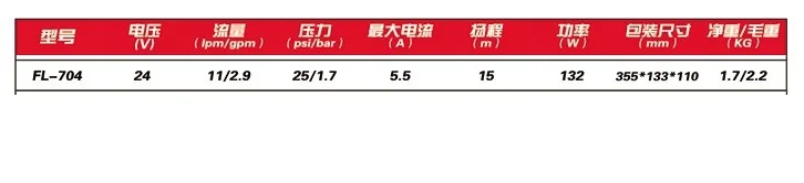 FL-704 Мини DC 24 V пластиковый насос высокого давления