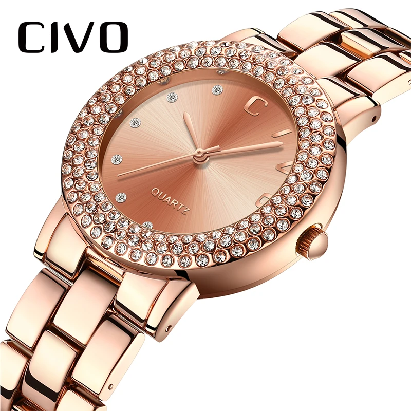 Чиво часы с бриллиантами Для женщин топ Элитный бренд Для женщин кварцевые часы Водонепроницаемый Леди наручные часы Для женщин браслет часы Montre Femme купить на AliExpress