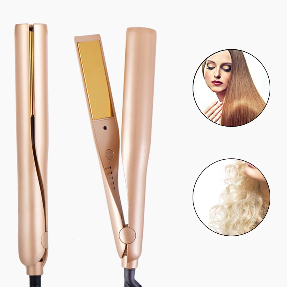 

Professional Electric Hair Curler Multifunction 2-1 Beveled Hair Straightener Mini Curling Salon Styling Tools Dropshipping