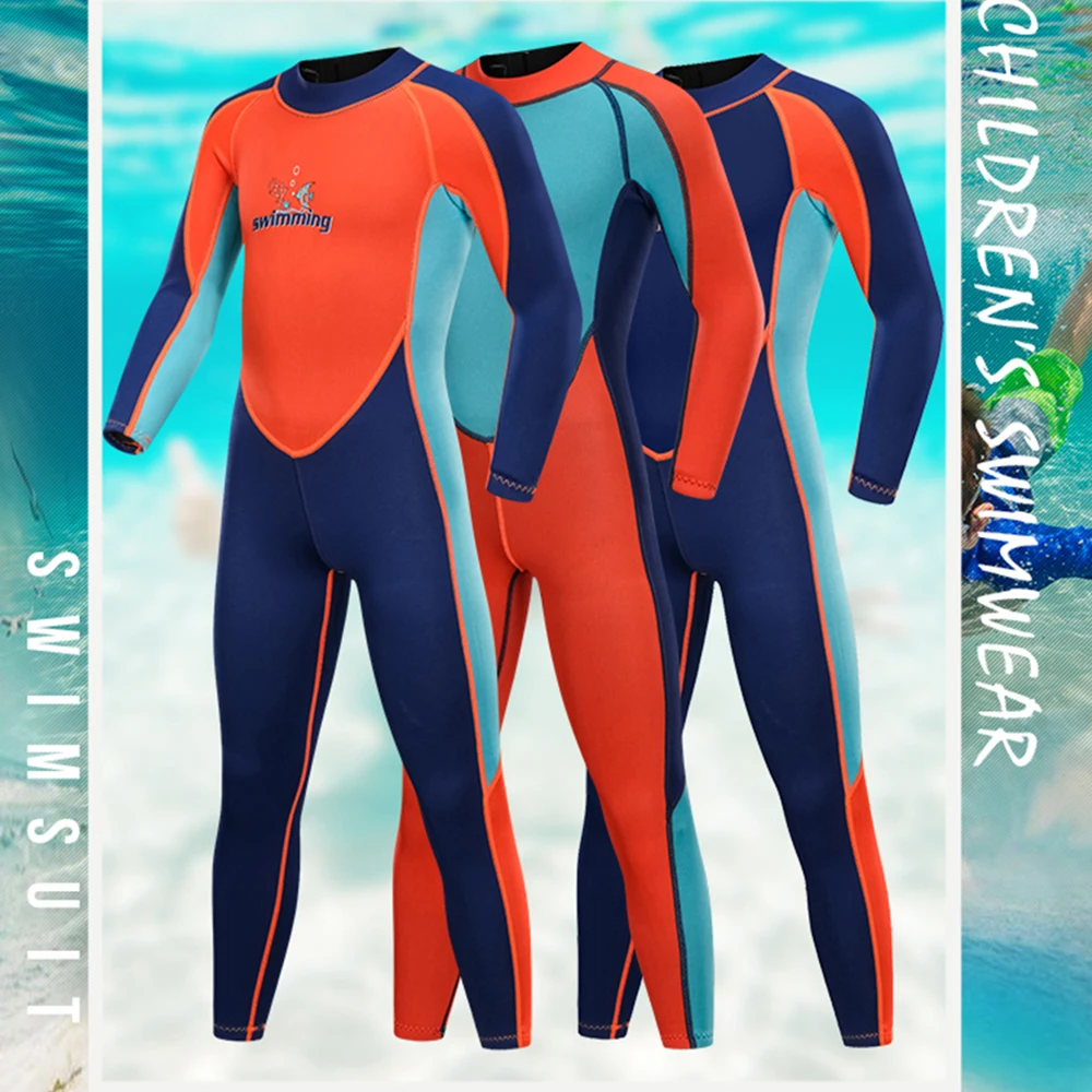 

Neoprene Long Sleeves Kids Wetsuits Diving Suits for Boys/Girls Children Rash Guards One Pieces Surfing Swim Snorkel children