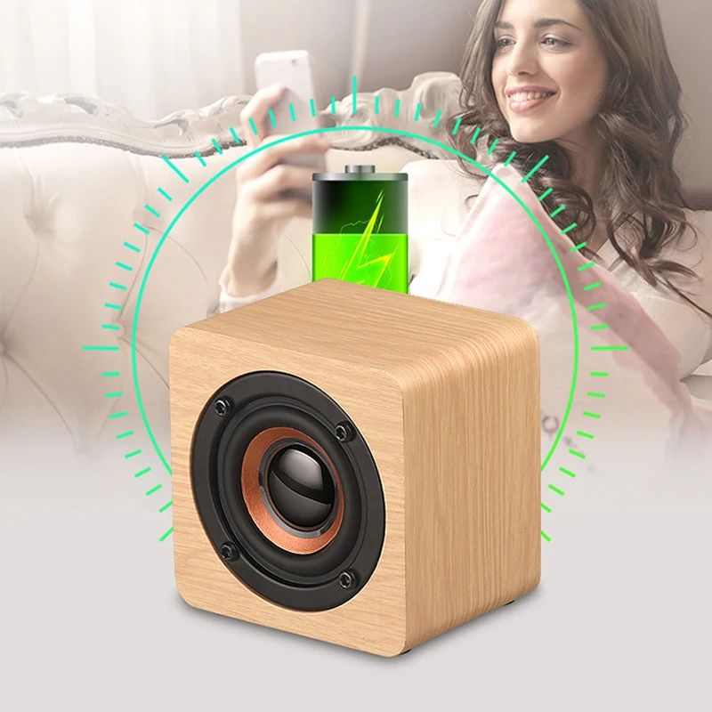 

Q1 4.2 Portable Wireless Bluetooth Speaker Wooden Speaker Subwoofer Music Sound Box for Mobilephone/PC