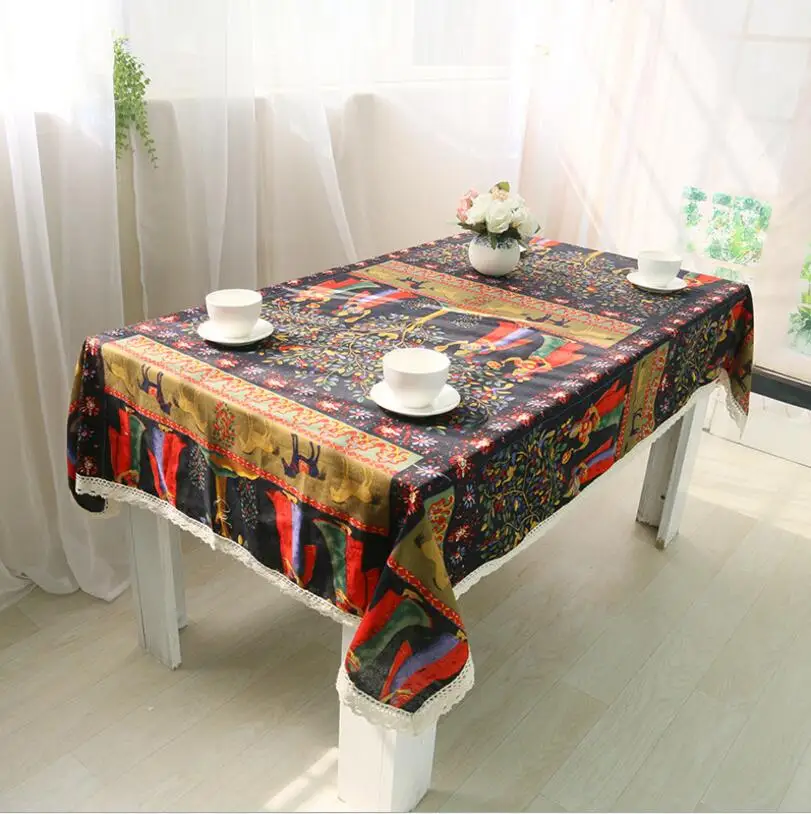 New Arrival Table Cloth Retro Ethnic Style High Quality Cotton Lace