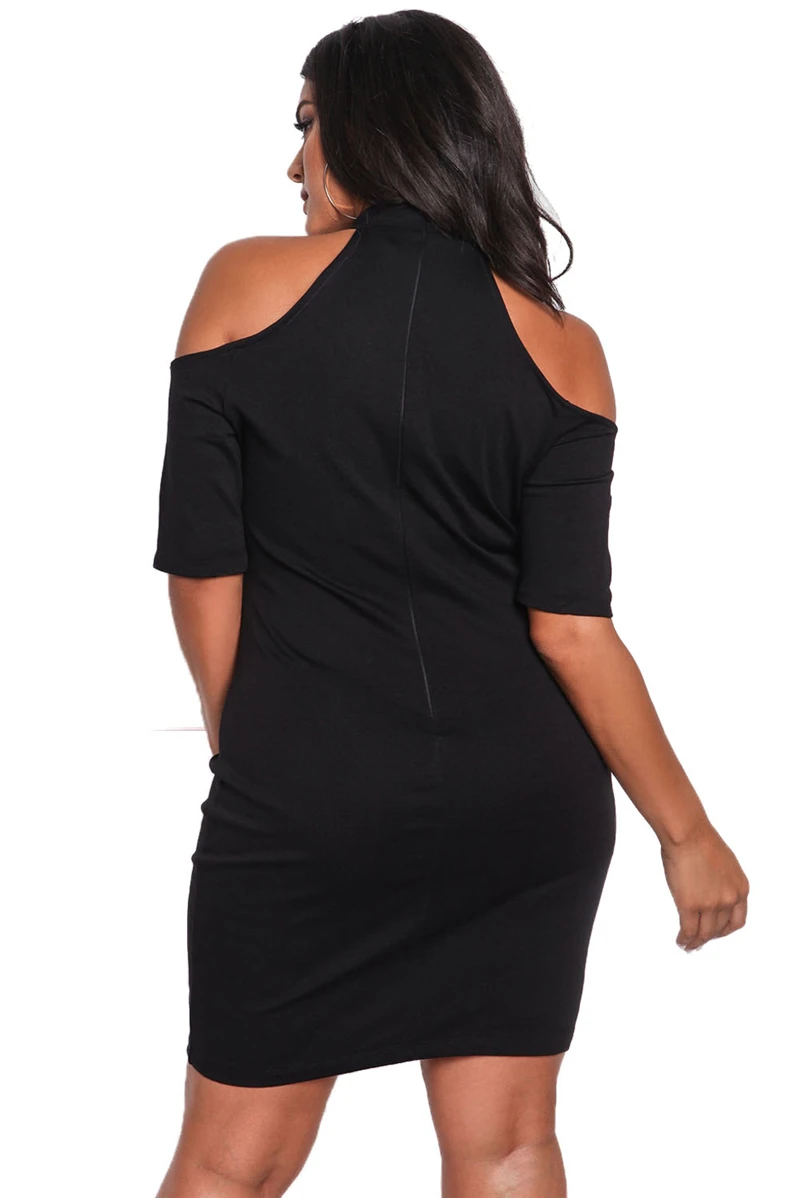 Plus-Size-Rose-Applique-Cold-Shoulder-Bodycon-Dress-LC220129-2-2