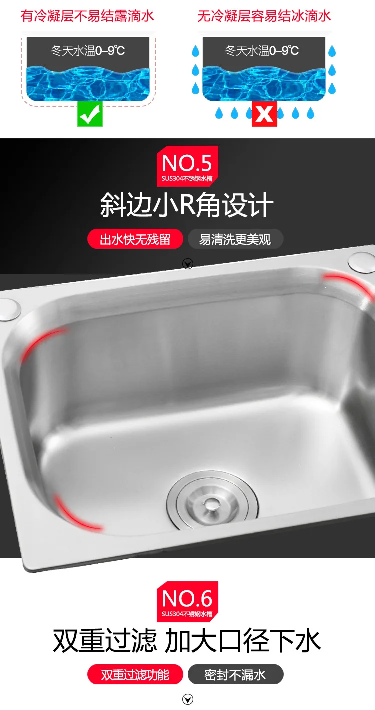 ITAS9939 304 одинарная чаша из нержавеющей стали без смесителя матовая прочная утолщенная практичная кухонная раковина крепление для мытья рук
