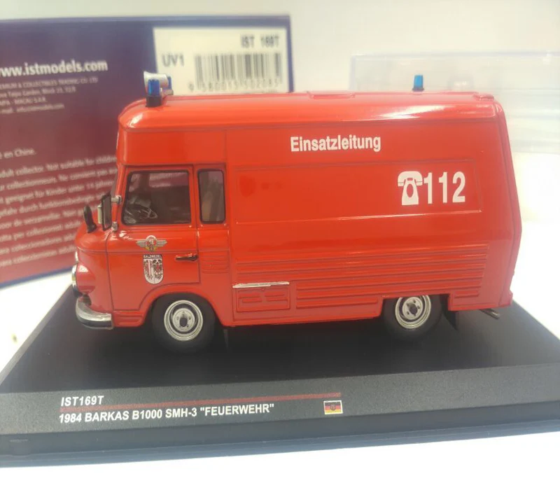 1/43 Моделирование Классический 1985 Barkas B1000 Smh 3 FEUERWEHR коллекция скорая помощь дисплей модель сплава винтажная медицинская модель автомобиля