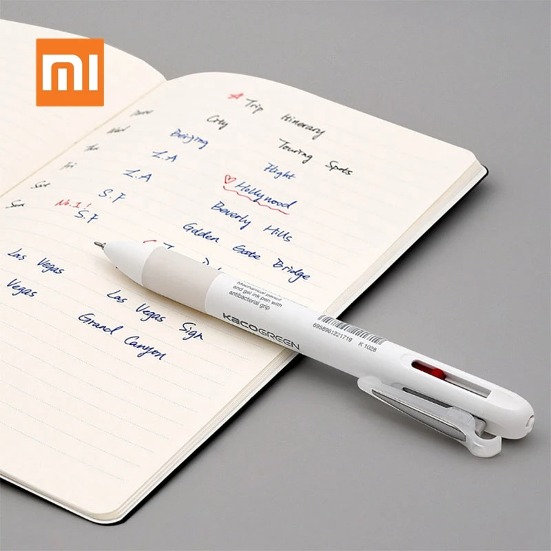 Ручка Xiaomi KACO 4 в 1 многофункциональная 0 5 мм черная синяя красная сменная гелевая