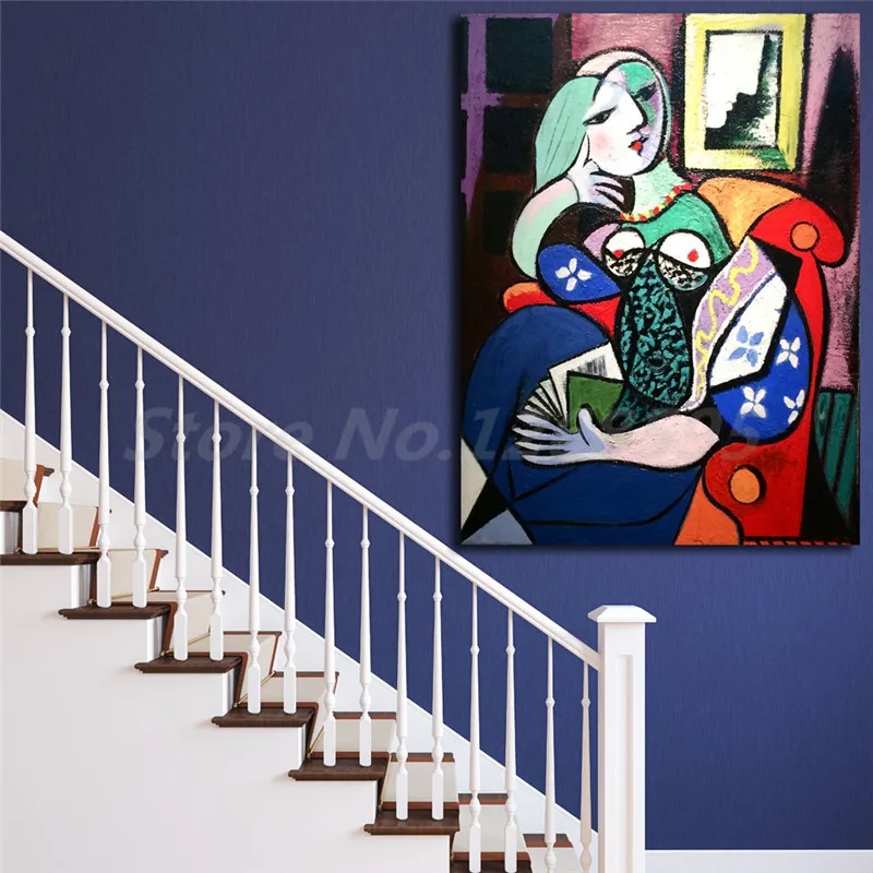 

Lady With Book By Picasso Wall Art Canvas Poster And Print Canvas Painting Decorative Picture For Office Living Room Home Decor
