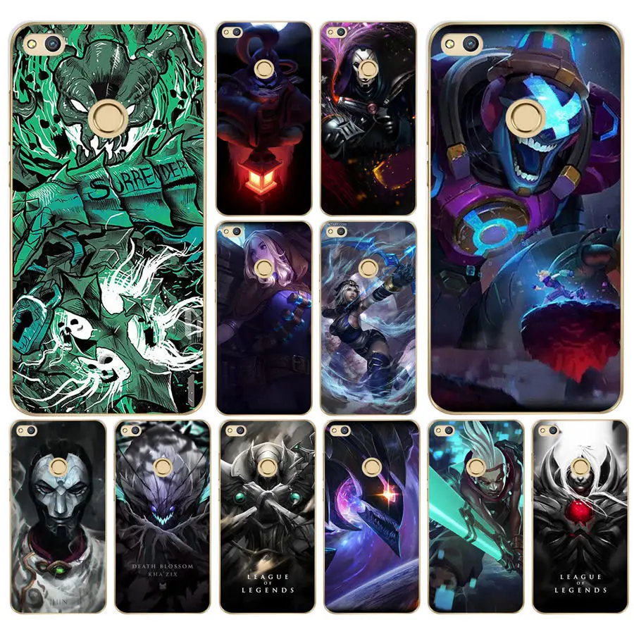 

156AD Jhin Singed LOL League of Legends Hard Transparent Cover Case for Huawei p8 P20 honor 9 Lite mate 10 pro y6 y5 2017