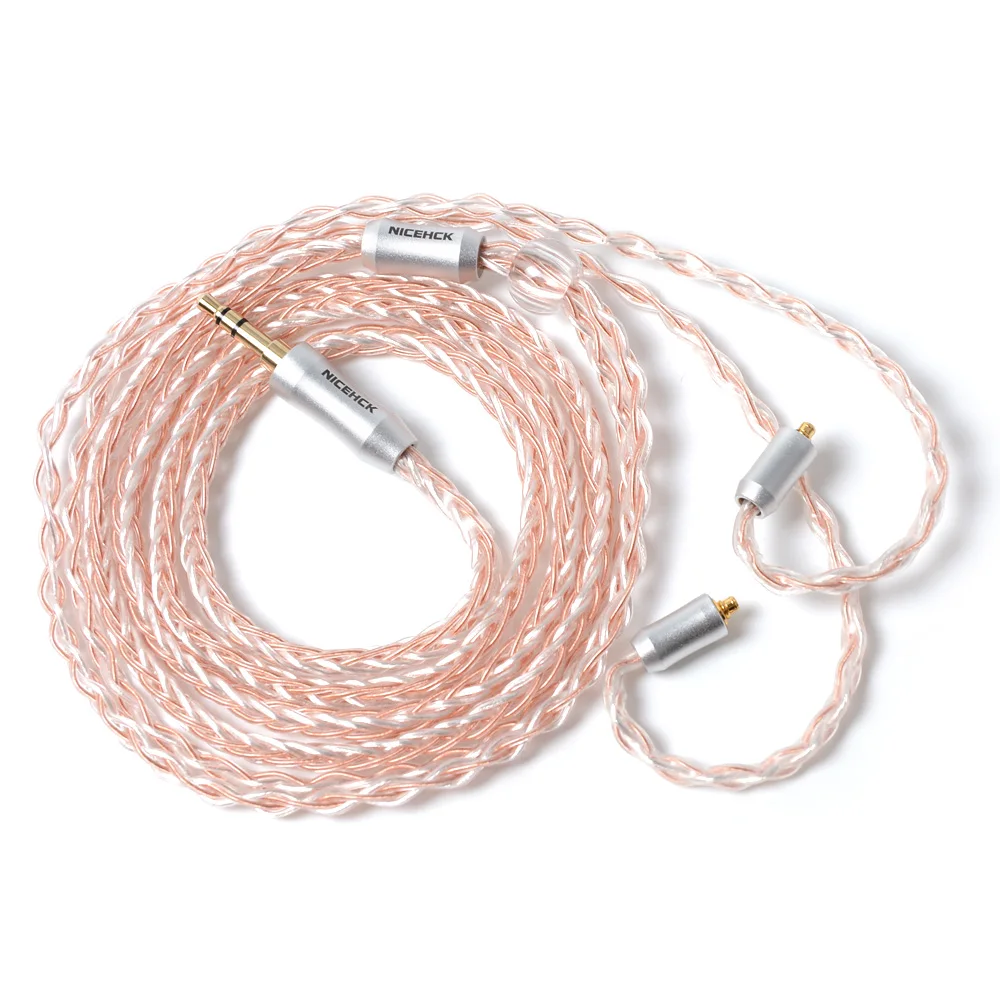 

NICEHCK MMCX/2Pin Connector 3.5/2.5/4.4mm Balanced 8 Core Copper Silver Mixed Cable For ZS10 AS10 BA10 AS06 NICEHCK M6 N3 NK10