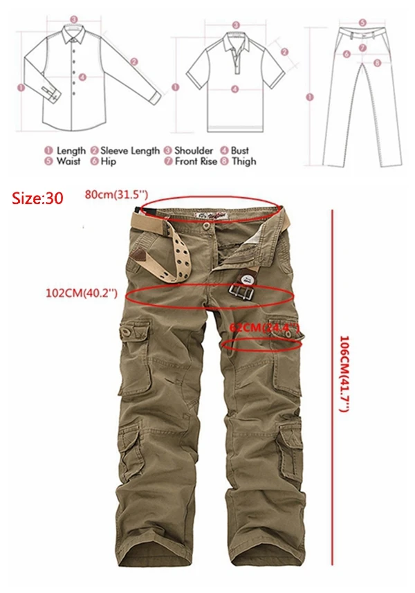 Outdooors Loose Large Size Cotton Multi Pockets Cargo Pants