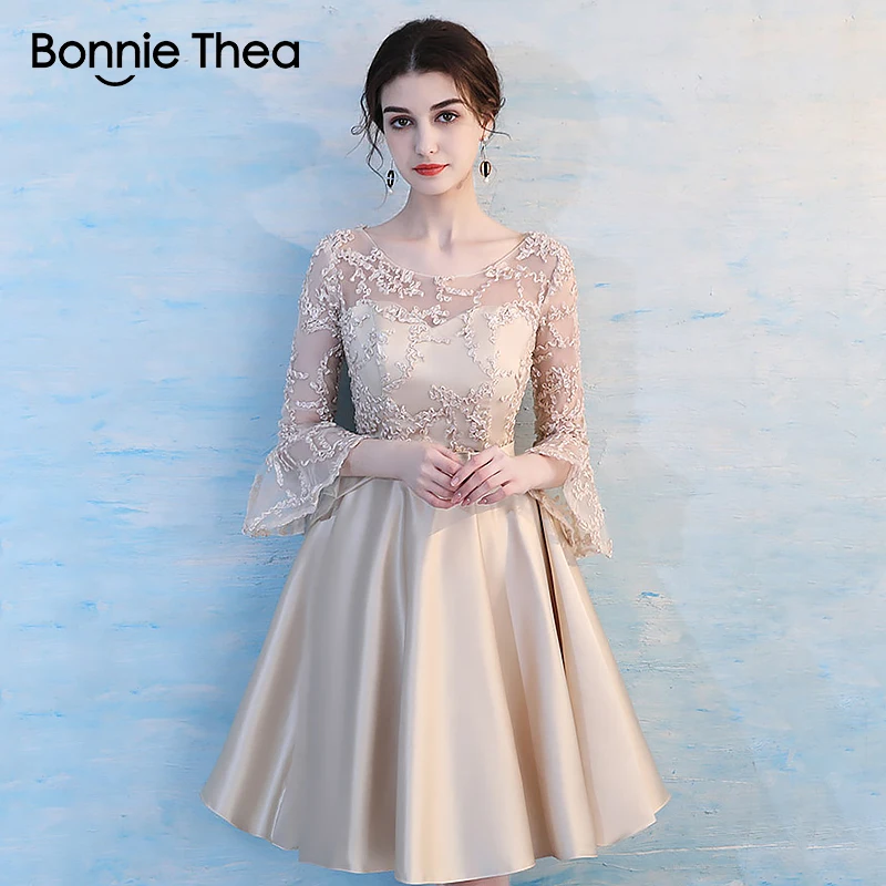Женское вечернее платье с вышивкой Bonnie Thea элегантное ТРАПЕЦИЕВИДНОЕ короткое