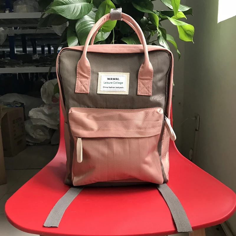 Студенческая модная холщовая школьная сумка женская карамельного цвета рюкзак в стиле пэчворк персональный рюкзак для похода унисекс