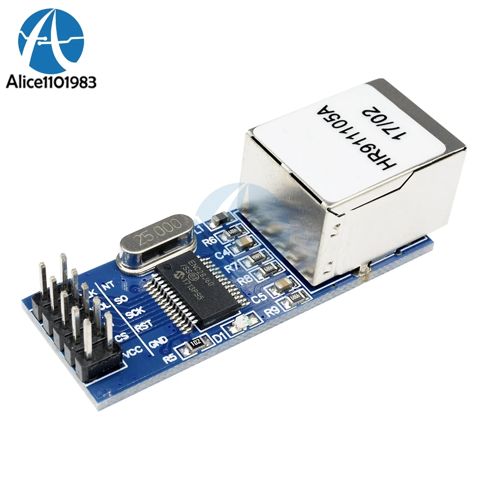 Мини Сетевой модуль ENC28J60 Ethernet LAN кристальная плата для Arduino 51 AVR SPI интерфейс PIC STM32