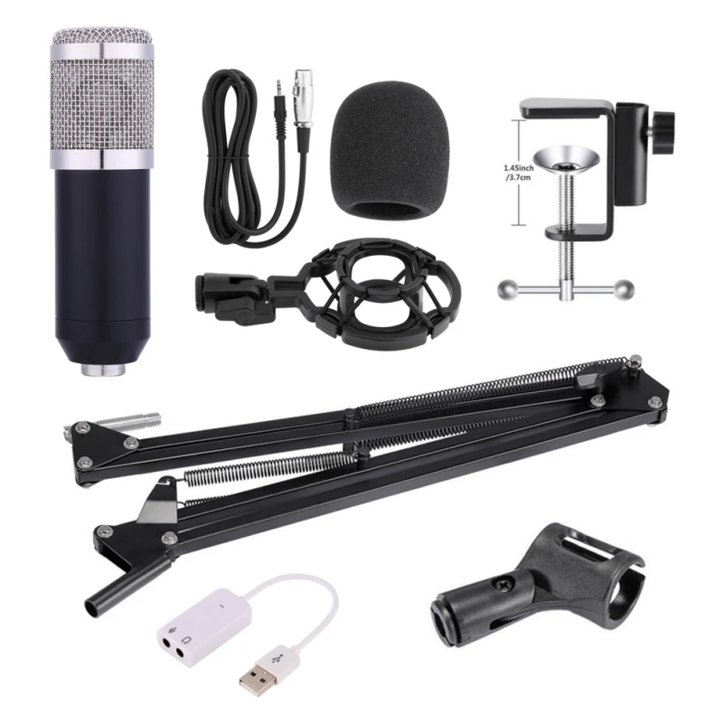 

Professional Condenser Microphone for computer Audio Studio Vocal Recording Mic KTV Karaoke Microphone stand Set