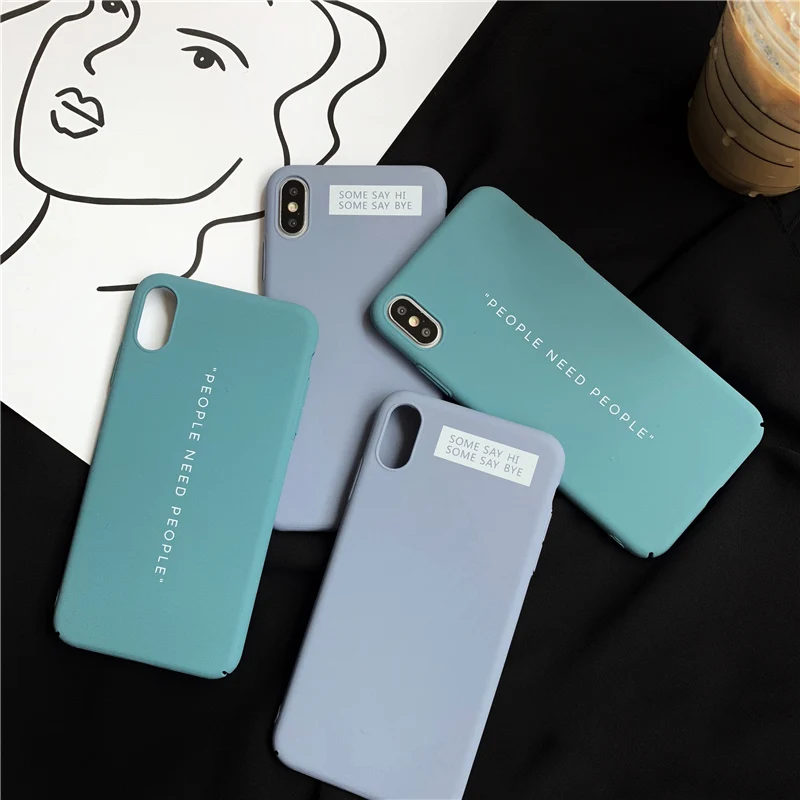 

ins Simple words print phone case for iphone XS Max XR For iphone 6 6s 7 8 plus Matte hard plastic case back cover