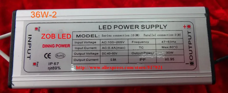 36 w Светодиодный драйвер DC120-140V, 0.3A, высокая стабилизатора тока светодиода для прожектор/уличный свет, постоянный ток питание электропривода, IP65