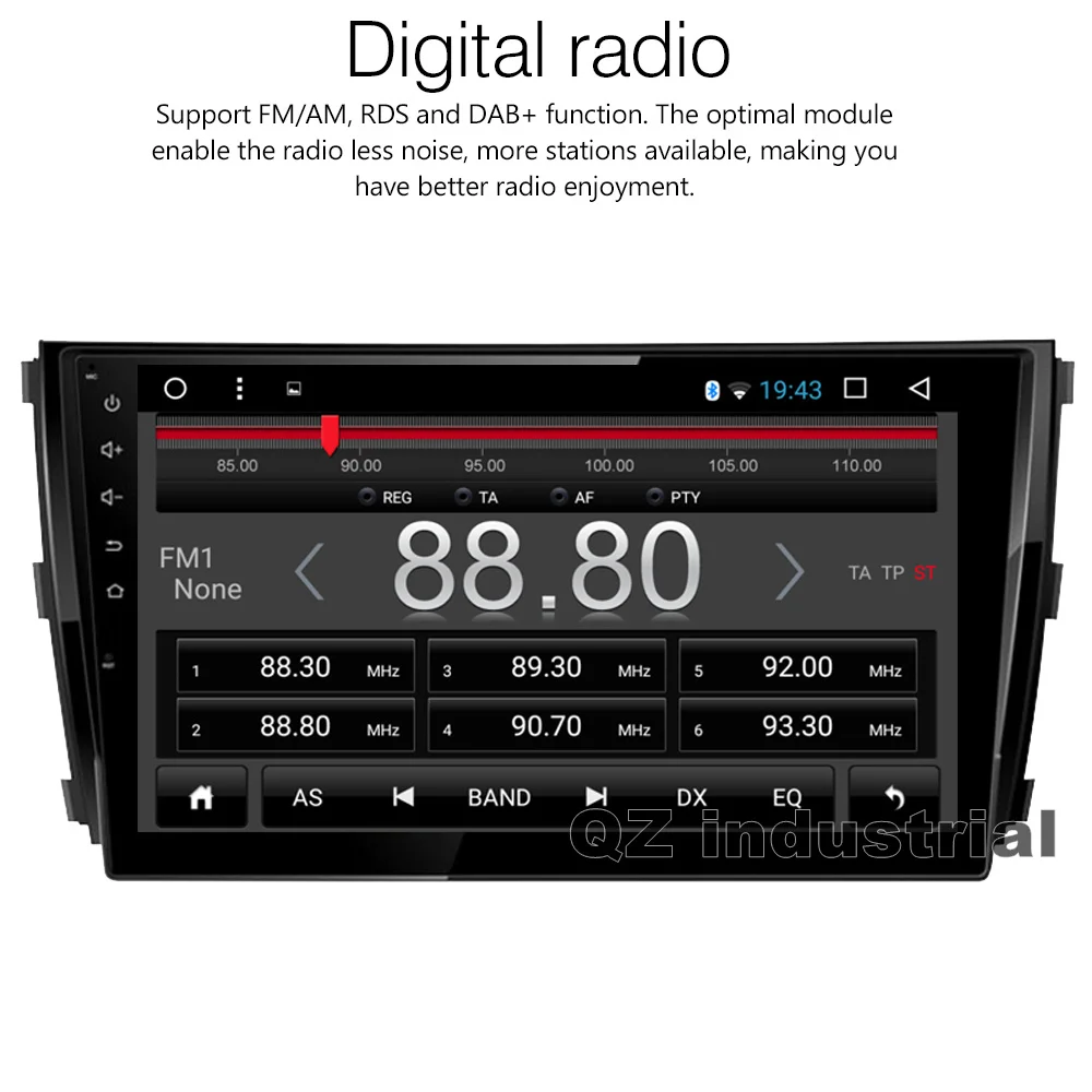 Clearance QZ industrial HD 10.2" 2.5D 8core Android 8.1 T8 for ZOTYE T600 2014-2017 Car DVD player with 3G 4G WIFI Radio Navi GPS RDS Map 3