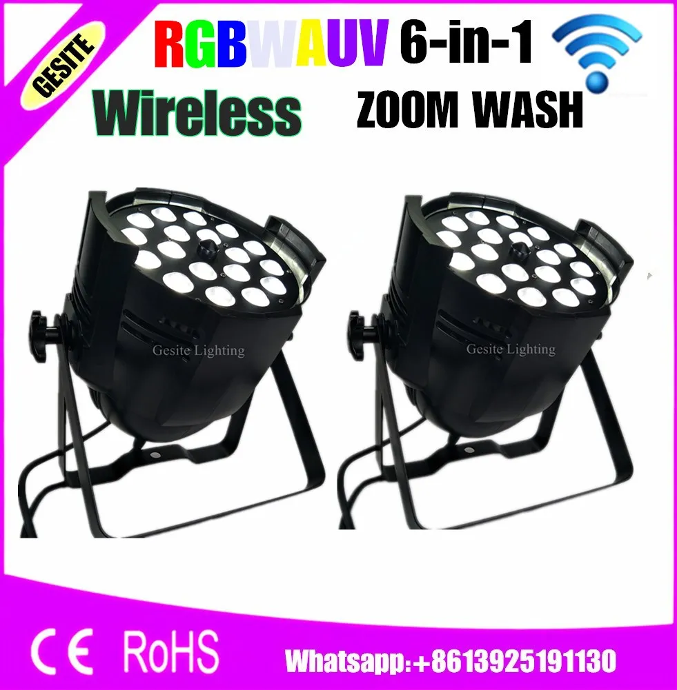 

2 шт./лот 18*18 Вт LED Par Light 64 Zoom DMX512 для диско DJ проектора