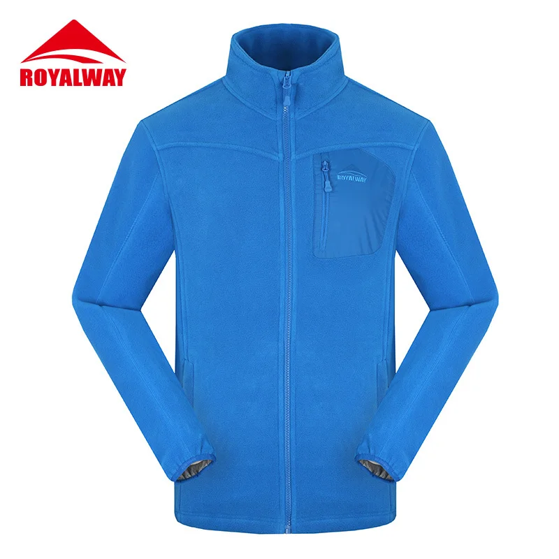 Мужские флисовые куртки ROYALWAY теплая зимняя ветровка флиса Innner ветровка Skiwear Новинка# RFLM1230E - Цвет: BL038 Blue