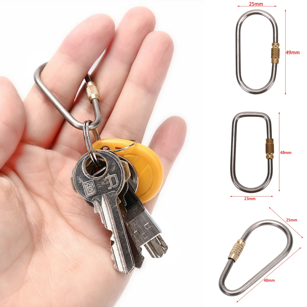 Camping Link Titanium Alloy Carabiner Keychain Hanging Lock Buckle Hook