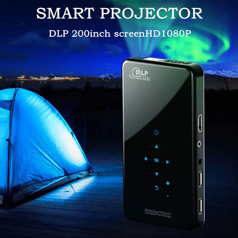 

Mini Projector 1080P Video RAM2g ROM8g DLP Wireless Projector with WiFi Bluetooth Support HDMI USB TF Card SL@88
