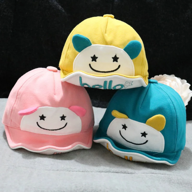 

Hello Baby Hat Toddler Girl Boy Hats Korean Style Kids Caps Chapeau Enfant Pink Yellow Blackish Green 3 Colors