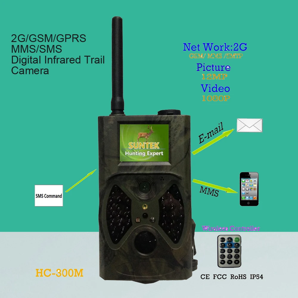 

2g Gsm Gprs Mms Sms Nerwork Ourdoor Waterproof Ip54 Trail Camera 1080p Video Recorder Pir Motion Sensor Self Defense Security