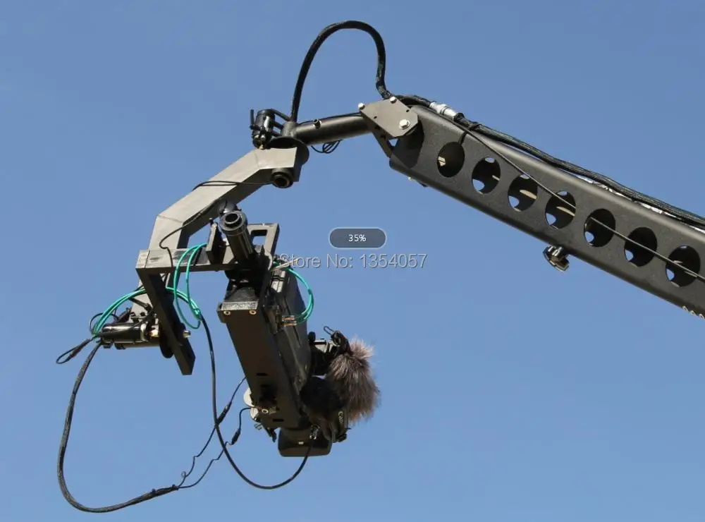 12m 3 axis jimmy jib crane for with motorized dutch head loading 16kg 