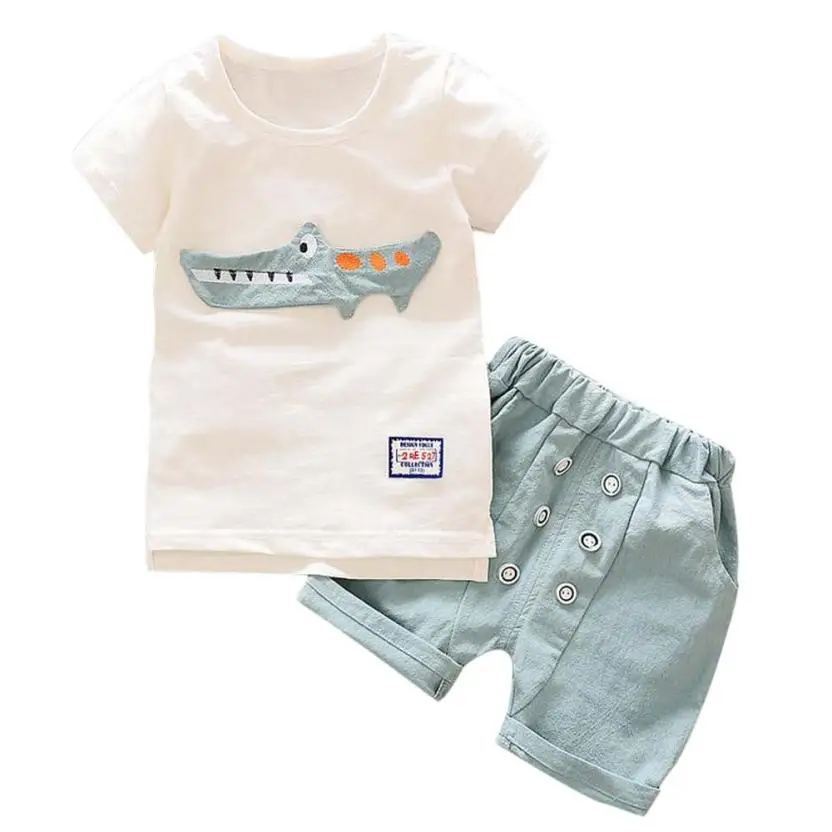 

ARLONEET Summer Clothes Toddler Kid Baby Boy Outfits Clothes Cartoon Print T-shirt Tops Shorts Pants Set Dropshipping Mar16