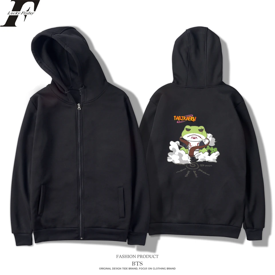 LUCKYFRIDAYF NARUTO Frog Spring Anime Zipper Hoodies Sweatshirt Men