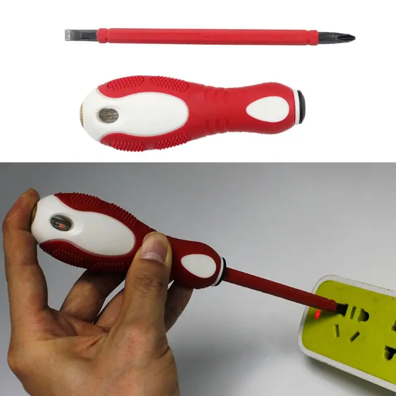 

1000V Voltage Tester Pen Slot Cross Dual Purpose Electrical Test Pen Screwdriver DEC05