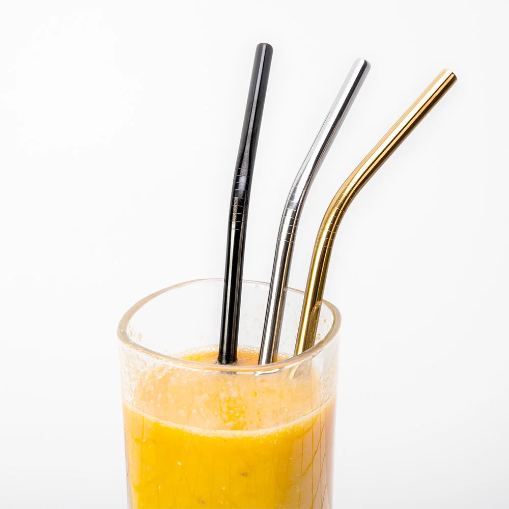 

2019 NEW Reusable Drinking Straw High Quality 304 Stainless Steel Metal Straw with Cleaner Brush For Mugs