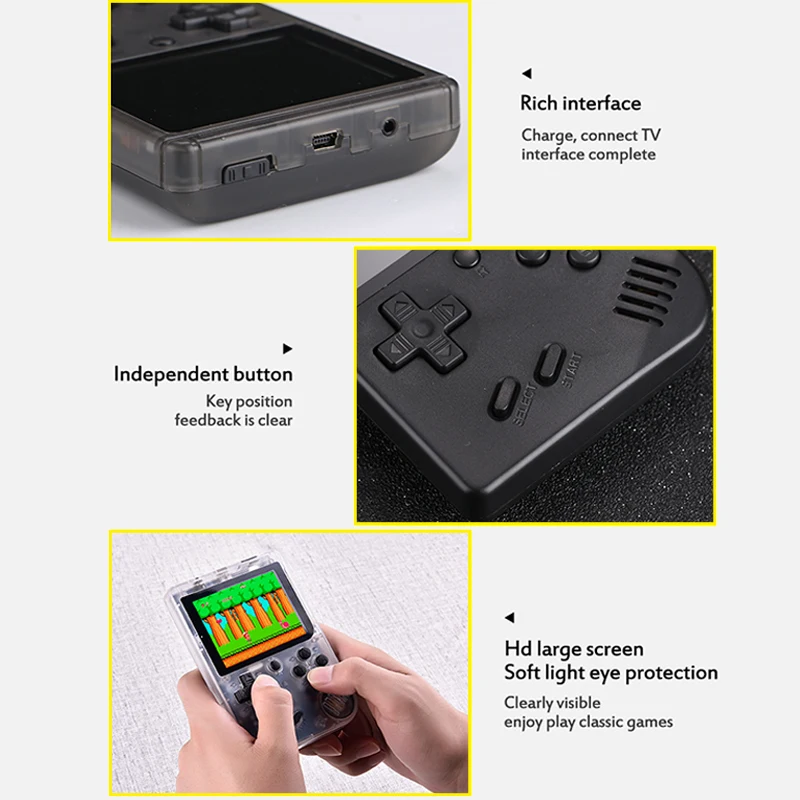Встроенный 168 игр ретро портативный мини портативная игровая консоль 3,0 дюймов цветной ЖК-дисплей Детский Цветной игровой плеер встроенный литиевый аккумулятор