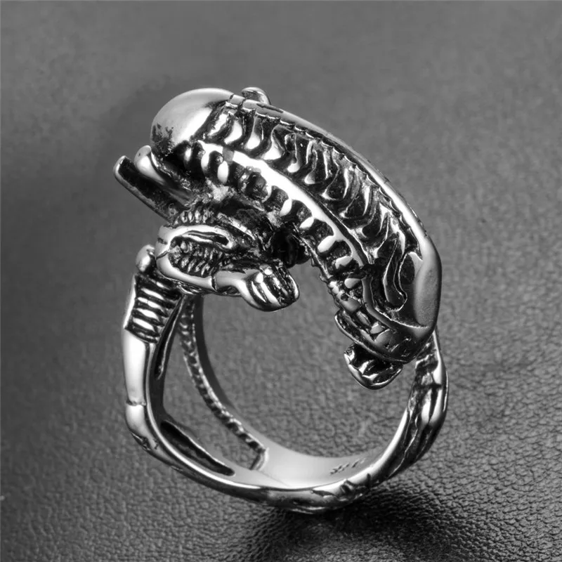 Modyle 2018 New Silver Color Stainless Steel Punk Rock Ring for Men Cool Gift Jewelry