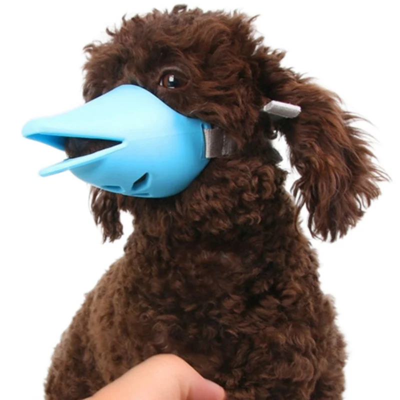 Мордочка для домашних животных для собак, противоукусы, маски, безопасные и нетоксичные силиконовые маски для рта, намордник против лая, укусов для маленьких собак - Цвет: Синий