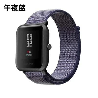 22 мм 20 мм нейлоновый ремешок для Xiaomi Amazfit Bip Pace ремешок на запястье нейлоновая петля ремешок на липучке Смарт часы аксессуары браслет