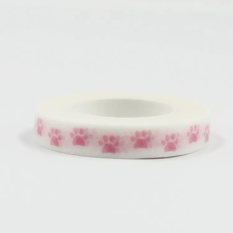 

0.8cm*10m pink footprint Slim washi tape DIY decoration Scrapbooking Sticker Label Masking Tape School Office Supply