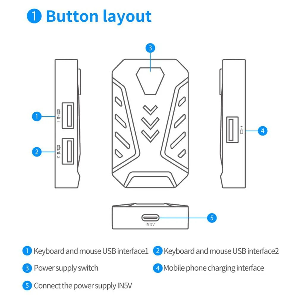 Bluetooth BattleDock клавиатура мышь конвертер PUBG телефон игровой контроллер двойной usb порты с держателем телефона для Android iOS