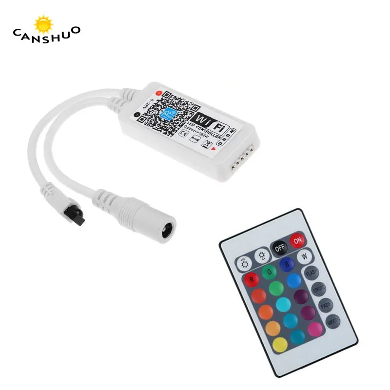 Мини wifi led контроллер 16 миллионов цветов управление музыкой Wifi RGB/RGBW с 24K пультом