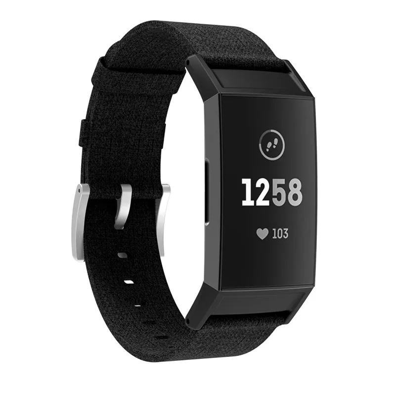 Luxury Wrist StrapReplacement Woven Canvas Fabric Watch Band Wrist Strap ForFitbit Charge 3 Comfortable Easy to Adjust 40AP511