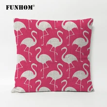 Nórdico moderno Vintage rosa almohada con dibujo de flamenco cojines pájaro gruesa ropa de funda de almohada cojín del sofá almohada