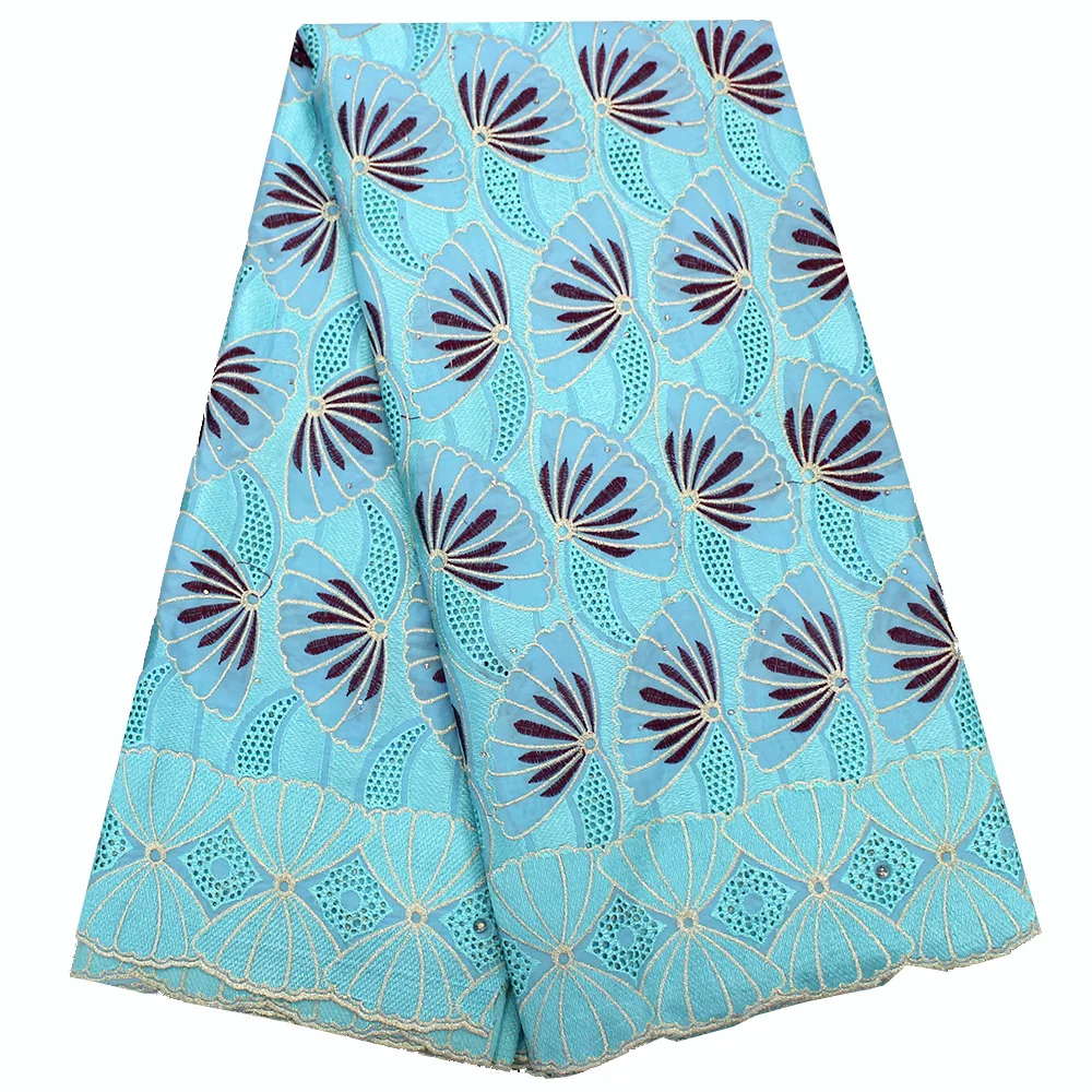 

High Quality Cotton Lace Fabric 2019 African Lace Fabric With Stone African Swiss Voile Lace In Switzerland For Women Dress