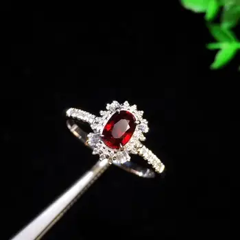 

Fine Jewelry Pure 18 K White Gold Real Natural Pigeon Blood Red Ruby 0.66ct Diamonds Female's Rings for Women's Fine Rings